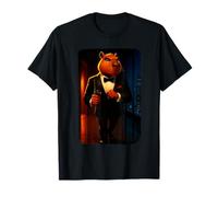 Funny Secret Agent Capybara Super Spy in Smoking T-Shirt