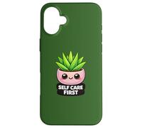 Funny Self Care, Premier Amateur de Plantes Kawaii à l'aloe Vera Coque pour iPhone 16 Plus