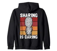 Funny Sharing is Caring Upside Down Ananas Swinger Sweat à Capuche
