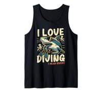 Funny Shark I Love Diving Snorkeling Scuba Diver Débardeur