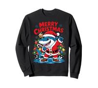 Funny Shark Santa Claus Costume Graphic Merry Christmas Sweatshirt