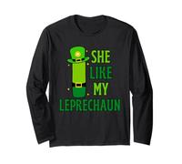 Funny She Likes My Leprechaun, He Likes My Shamrock Couples Manche Longue