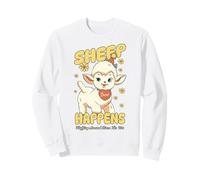 Funny Sheep Happens Retro 60s Agneau Vintage Animal Pun Art Sweatshirt