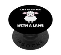 Funny Sheep Quote Life is Better with a Lamb PopSockets PopGrip Adhésif