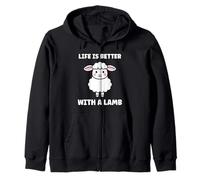 Funny Sheep Quote Life is Better with a Lamb Sweat à Capuche