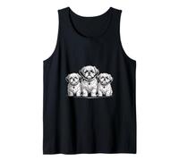 Funny Shih Tzu Trio Dire Dog Lover Illustration Débardeur