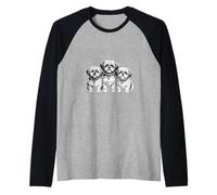 Funny Shih Tzu Trio Dire Dog Lover Illustration Manche Raglan