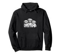 Funny Shih Tzu Trio Dire Dog Lover Illustration Sweat à Capuche