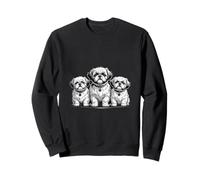 Funny Shih Tzu Trio Dire Dog Lover Illustration Sweatshirt