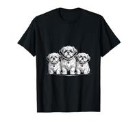 Funny Shih Tzu Trio Dire Dog Lover Illustration T-Shirt
