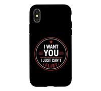 Funny Shy Humor Introvert I Want You I Just Can't Flirt Coque pour iPhone X/XS