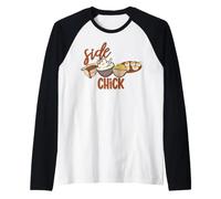 Funny Side Chick Jeu de Mots de Nourriture de Vacances Manche Raglan