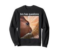 Funny Side Eye Horse Meme Bro a des Questions Sweatshirt