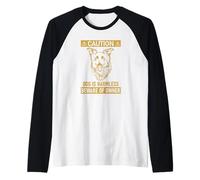 Funny Sign Beware of Owner Australian Shepherd Lover Manche Raglan