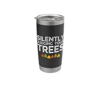 Funny Silently Judging Your Trees Arborist Tree Climbing Gobelet isotherme en acier inoxydable double paroi