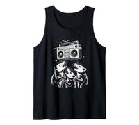 Funny Singing Opossum Trio Retro Boombox Music Débardeur