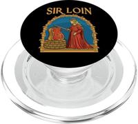 Funny Sir Loin Medieval Knight Meme Sirloin Pun Rennaisance PopSockets PopGrip pour MagSafe