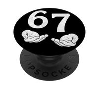 Funny Six Seven 6 7 Meme Gen Alpha Slang 6 7 Hands PopSockets PopGrip Adhésif