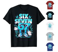 Funny Six Seven 67 Meme T-shirt pour enfants et adolescents | Viral 6 7 mains argot et humour italien | Cadeau de Noël tendance pour garçons et filles, famille, Père Noël, elfe, @1, XL