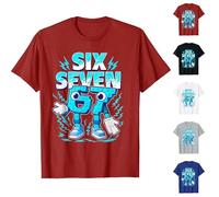 Funny Six Seven 67 Meme T-shirt pour enfants et adolescents | Viral 6 7 mains et humour italien | Cadeau de Noël tendance pour garçons et filles, famille, Père Noël, elfe, @4, S