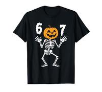 Funny Six Seven Jack-O-Lantern Squelette Halloween 6 7 Meme T-Shirt