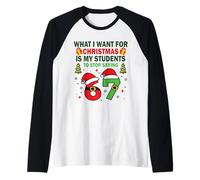 Funny Six Seven Students Christmas 67 Meme Gen Alpha Slang Manche Raglan