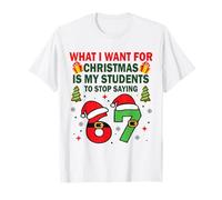 Funny Six Seven Students Christmas 67 Meme Gen Alpha Slang T-Shirt