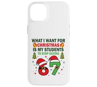 Funny Six Seven Teacher Christmas 67 Meme Gen Alpha Slang Coque pour iPhone 14 Plus