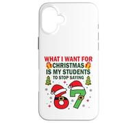 Funny Six Seven Teacher Christmas 67 Meme Gen Alpha Slang Coque pour iPhone 16 Plus