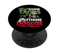 Funny Skeleton Dog Eat those Tacos Pet those Doggos Lover PopSockets PopGrip Adhésif