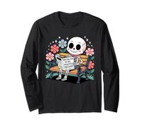 Funny Skeleton Relaxing Bones Vibe Chill Humor Aesthetic Manche Longue