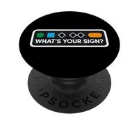 Funny Ski Skier Snowboard What's Your Sign Snowboard Joke PopSockets PopGrip Adhésif