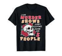 Funny Skull I Like Murder montre des vêtements confortables et 3 personnes T-Shirt
