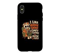 Funny Skull, J'aime Les émissions de Meurtre et Peut-être Les Films d'horreur à 3 Personnes Coque pour iPhone X/XS