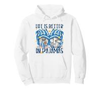 Funny Sleep Quote Life is Better in Pajamas GNOME Mom & Dad Sweat à Capuche