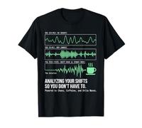 Funny Sleep Tech Shift Analysis EEG EOG Caffeine Science T-Shirt