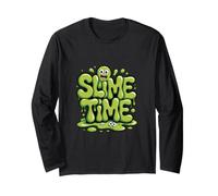 Funny Slime Time - Cute Goo Monster Cartoon Graphic Manche Longue
