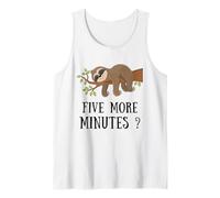 Funny Sloth Five More Minutes Sleep Bed Pajama Nightgown Débardeur