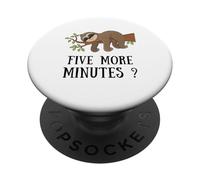 Funny Sloth Five More Minutes Sleep Bed Pajama Nightgown PopSockets PopGrip Adhésif