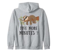 Funny Sloth Five More Minutes Sleep Bed Pajama Nightgown Sweat à Capuche