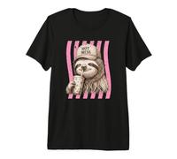 Funny Sloth Hot Mess Aime Le café pour Les Mamans fatiguées T-Shirt Haut de Gamme