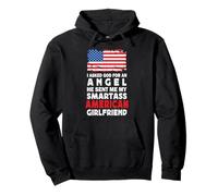 Funny Smartass American Girlfriend America USA Flag Heritage Sweat à Capuche
