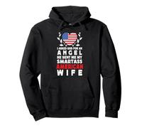 Funny Smartass American Wife America USA Flag Spouses Sweat à Capuche