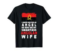 Funny Smartass Angolan Wife Angola Flag Spouses T-Shirt
