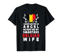 Funny Smartass Belgian Wife Belgium Flag Spouses T-Shirt