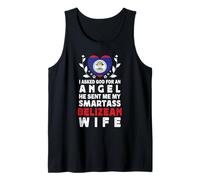 Funny Smartass Belizean Wife Belize Flag Spouses Débardeur
