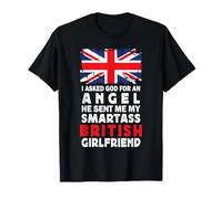 Funny Smartass British Girlfriend UK Flag T-Shirt