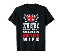 Funny Smartass British Wife UK Flag Spouses T-Shirt