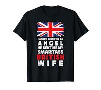 Funny Smartass British Wife UK Flag Spouses T-Shirt