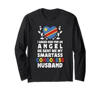 Funny Smartass Congolese Husband Congo Flag Spouses Manche Longue